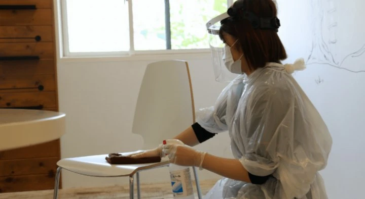 上尾の歯医者、北上尾歯科の新型コロナウイルス対策の様子（常時消毒体制）